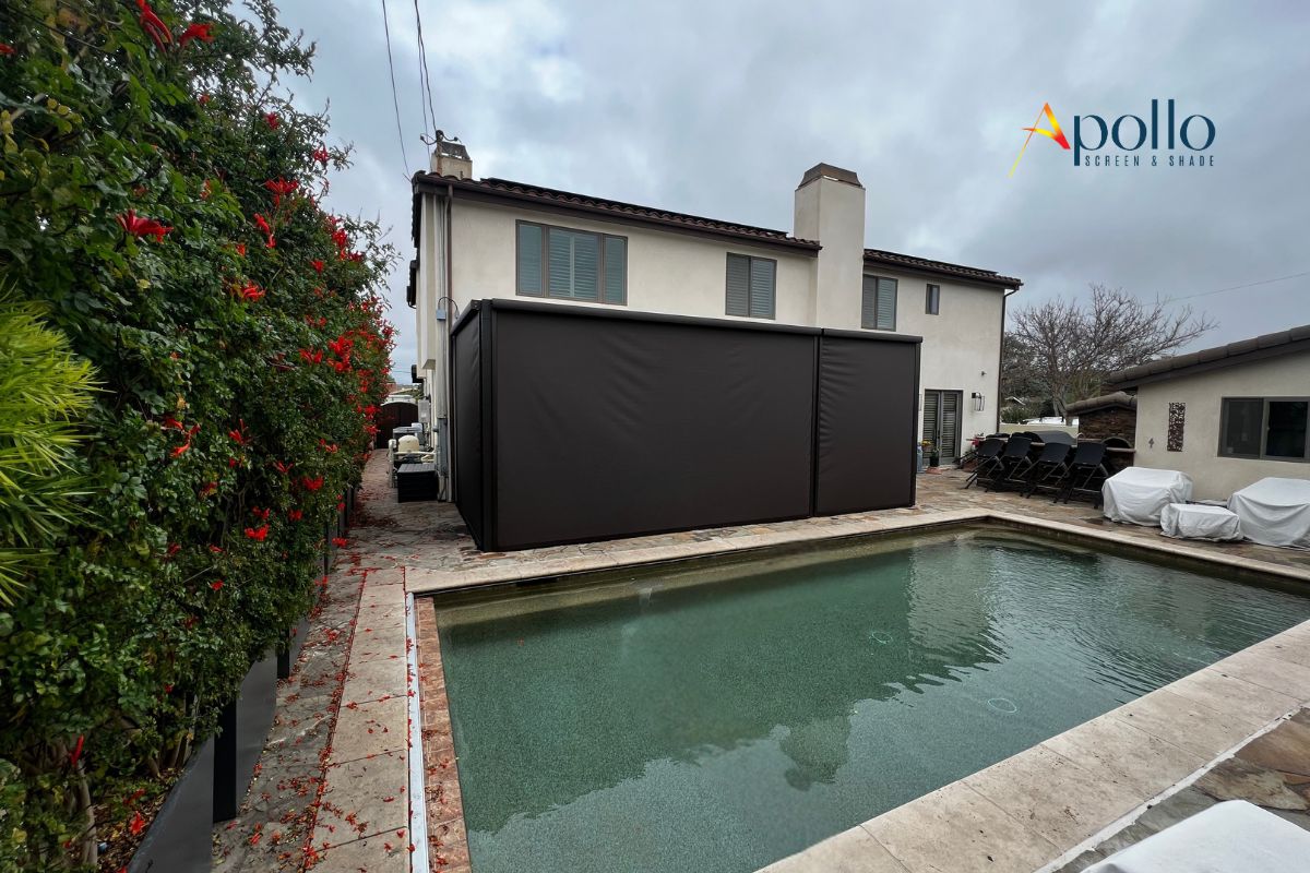 Apollo's Poolside Patio Enclosure Outside View.